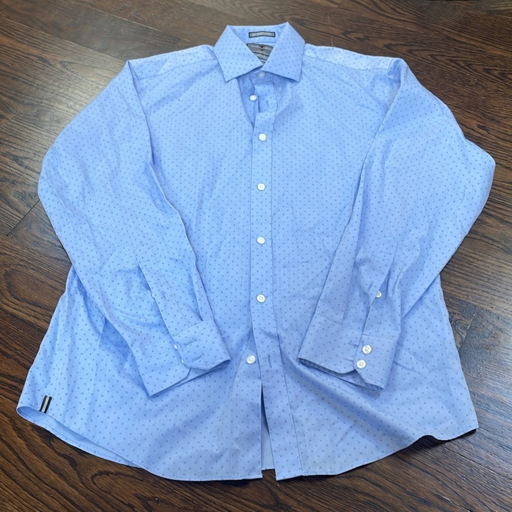 Men's black and brown button down size 16 1/2–35 100% Egyptian cotton